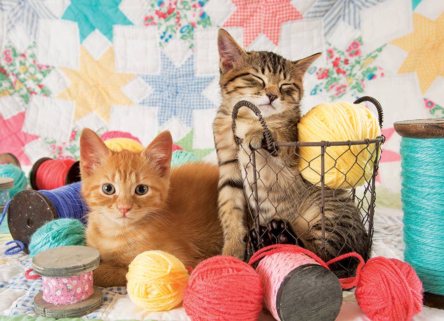 Outset Games and Cobble Hill Puzzles - Balls of Fluff 1000pc puzzle