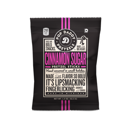 Pop Daddy Snacks - Seasoned Pretzels - 1.5oz - Cinnamon Sugar