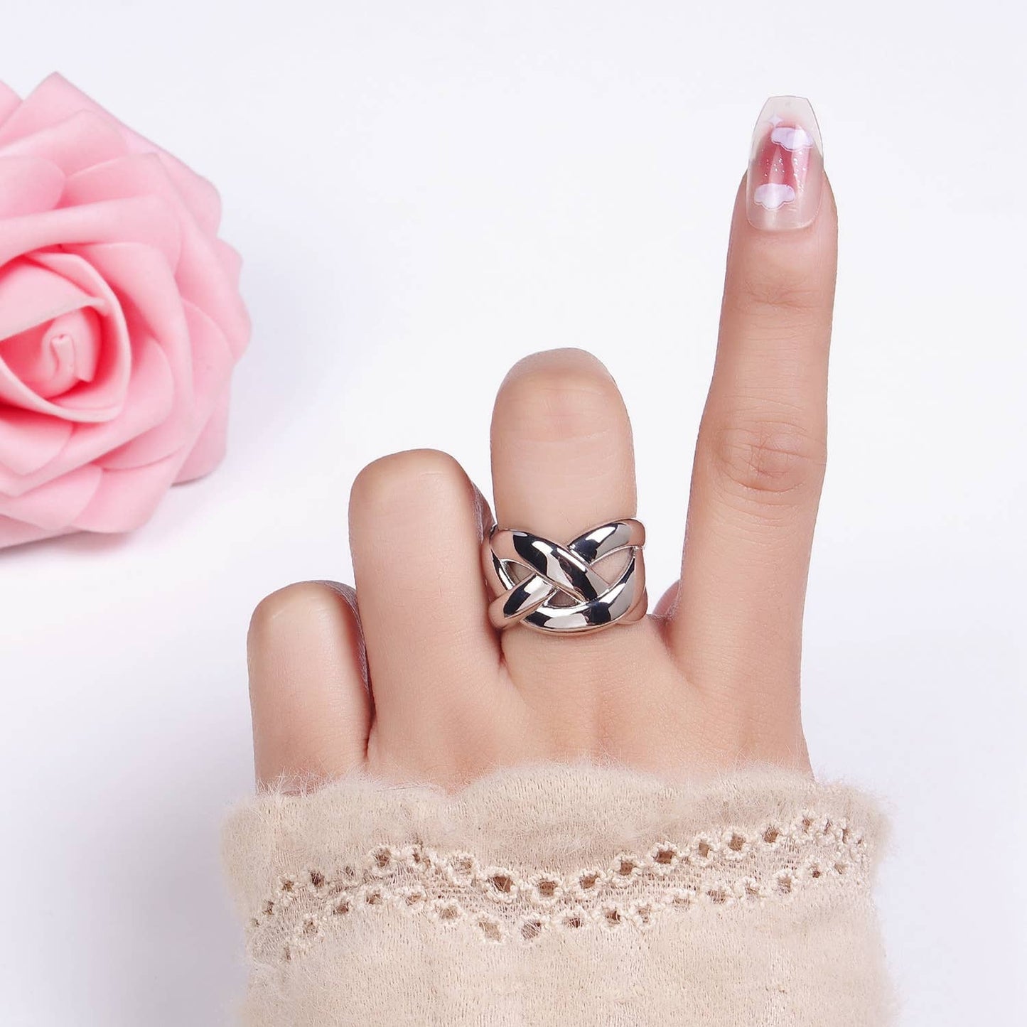 Aim Eternal - 14K Gold Filled Multiple Band Fold Ring in Gold & Silver