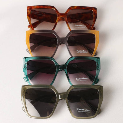 Fashion City - Oversized Square Cat Eye Chunky Sunglasses