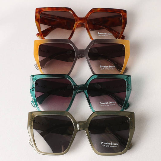 Fashion City - Oversized Square Cat Eye Chunky Sunglasses