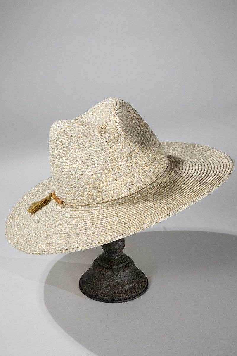 Urbanista - Duo-Tone Panama Hat with Wood Beads