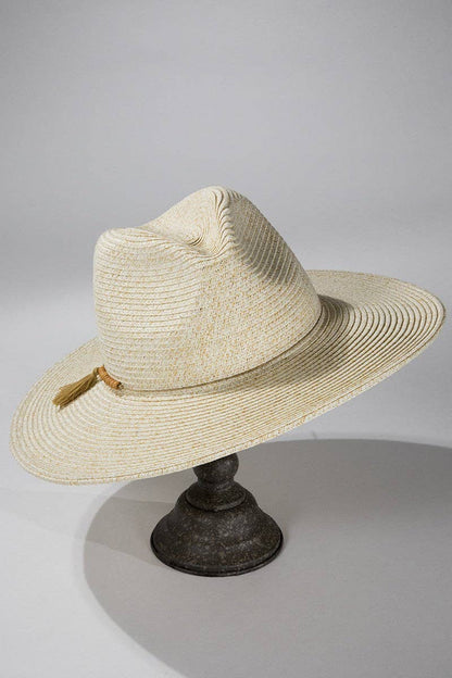 Urbanista - Duo-Tone Panama Hat with Wood Beads