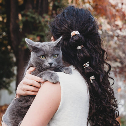 K'lani hair tie bracelets - "Paws" Natural Hues with Silver & Paw Accents Hair Tie Bracelet
