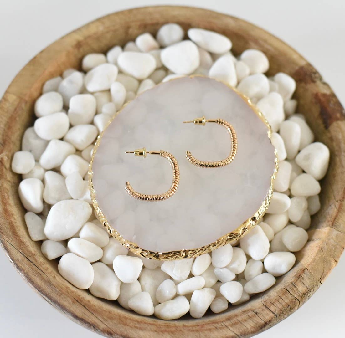 Bella Rey jewelry - The Abbey 18k gold plated hoop earrings