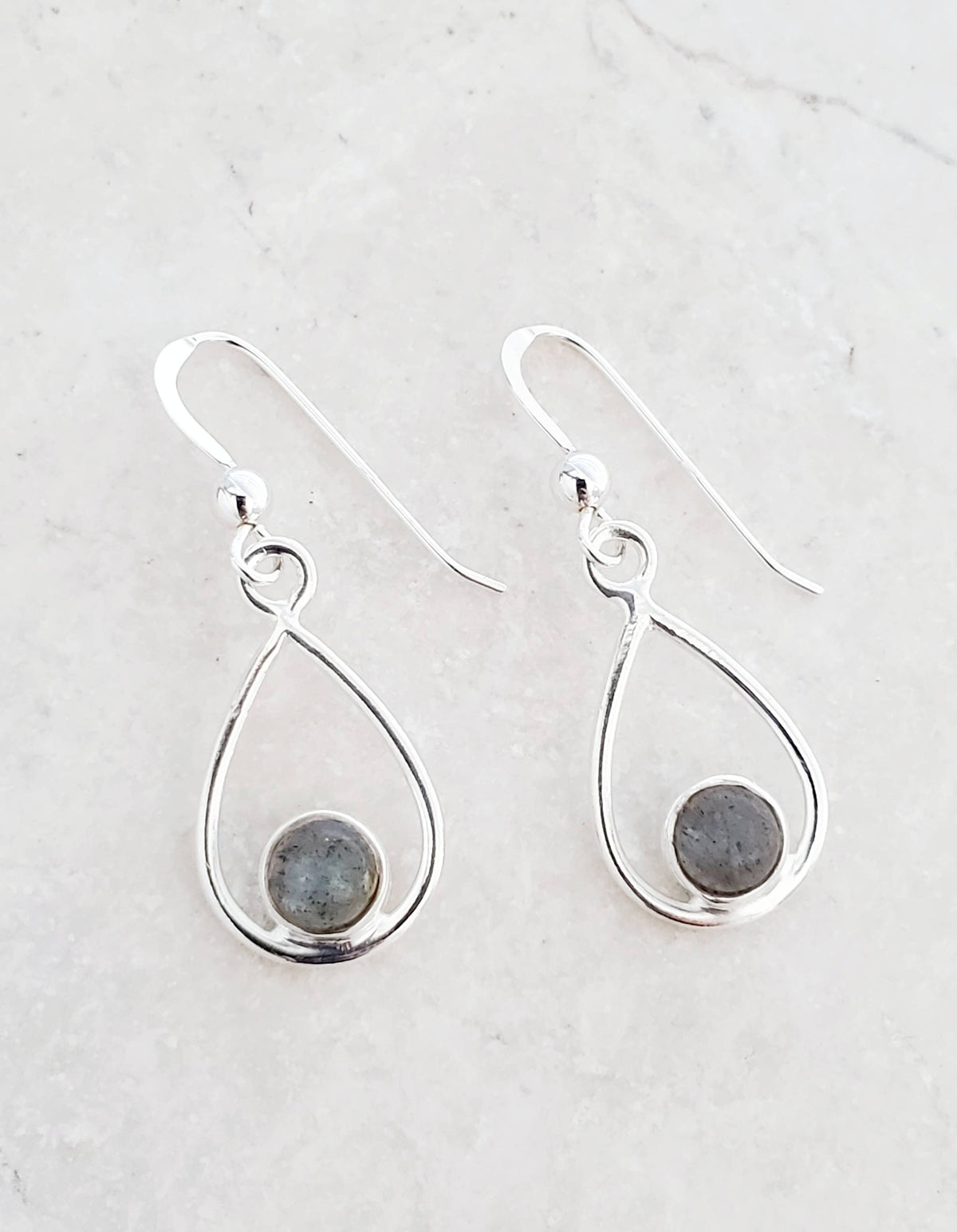SD101 Sosie Designs - Sterling Silver Teardrop Earrings - Labradorite
