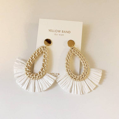 Dipped Shop - Scalloped Tassel Rattan Vacation Earrings DPJE1716