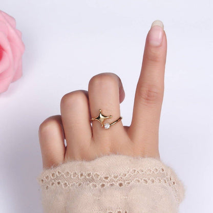 Aim Eternal - 14K Gold Filled Celestial Star Dotted CZ Wrap Ring | O1260