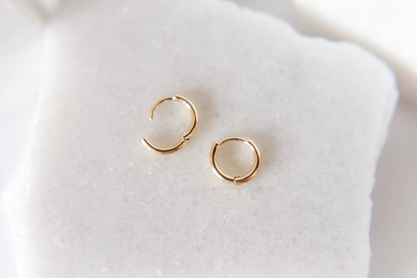 Bella Rey jewelry - The Nia gold plated dainty hoops -huggies- hypoallergenic