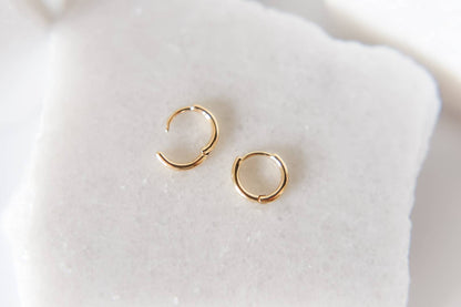 Bella Rey jewelry - The Nia gold plated dainty hoops -huggies- hypoallergenic