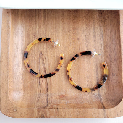 Spiffy & Splendid - Cameron Hoops - Tortoise // Earrings, Jewelry