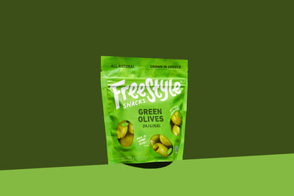 Freestyle Snacks - Green Olives Original 4oz - Freestyle Snacks