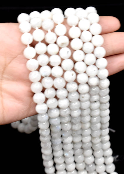 Soothing Crystals - White Rainbow Moonstone Beads 6, 8,10mm Project For Beads