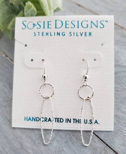 SD107 Sosie Designs - Silver Diamond Cut Earrings