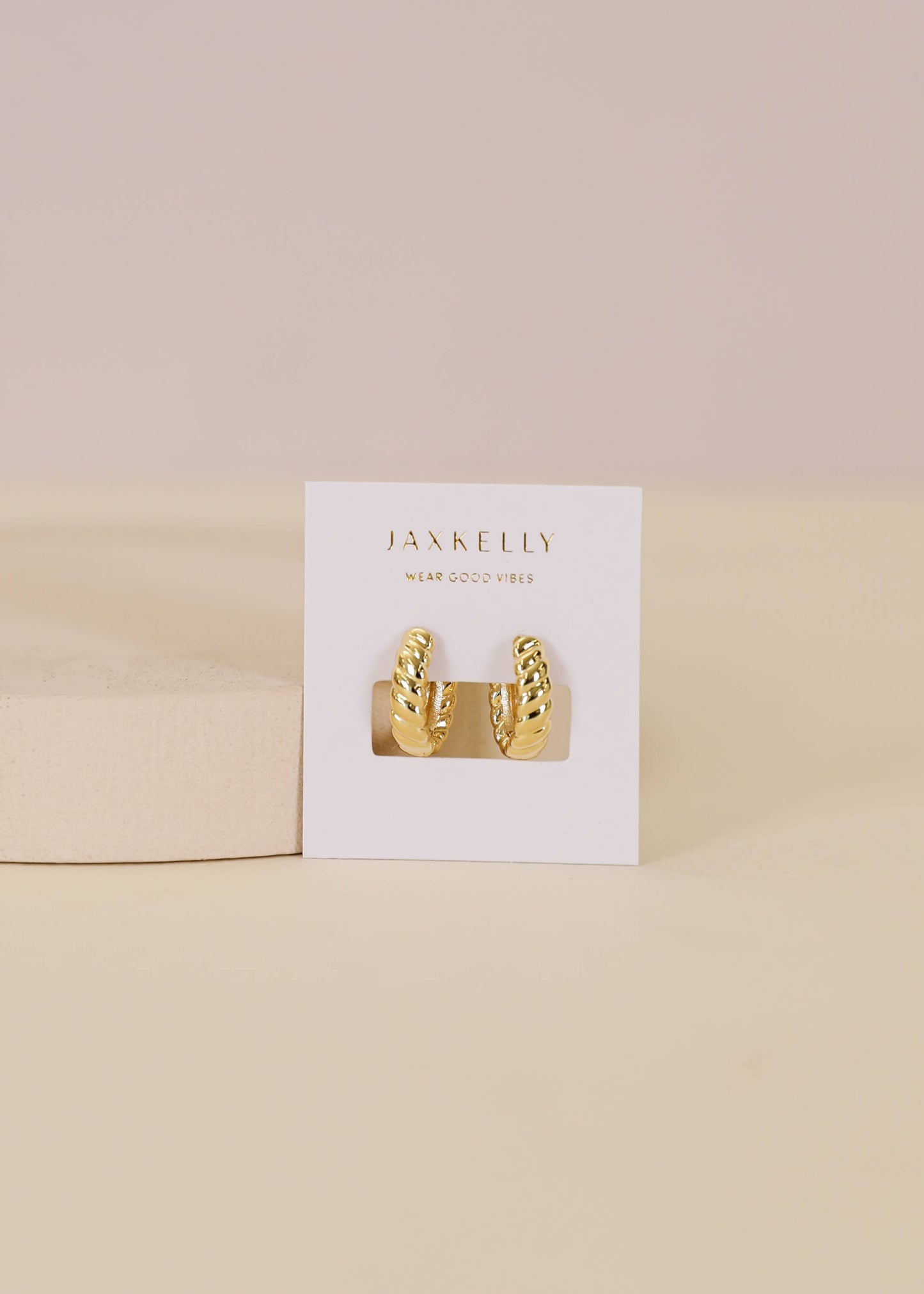 JaxKelly - Small Channel Gold Hoop Earrings