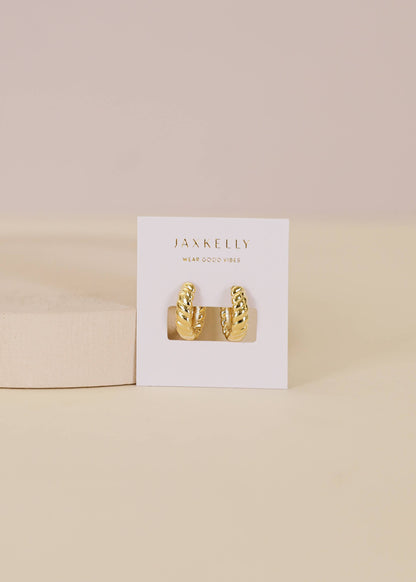 JaxKelly - Small Channel Gold Hoop Earrings