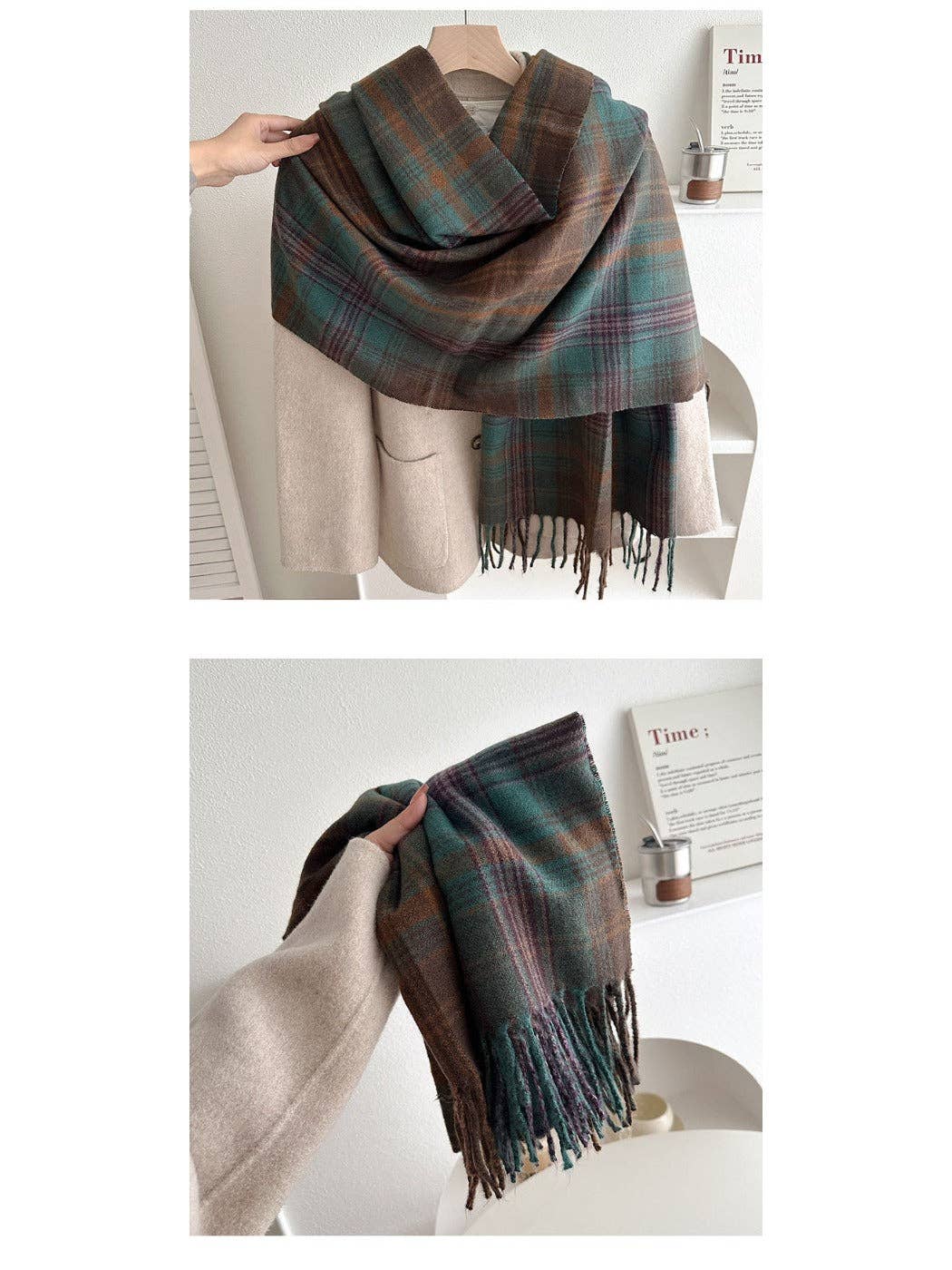 Funkyrel® Atzbranding Limited - Scarvii - Plaid Winter Scarf Shawl for Women
