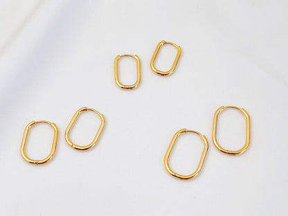 Melange Blanc - E080 rectangle hoop, hoop earring, rectanglehoop earring