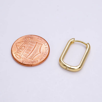 Aim Eternal - 14K Gold Filled 18mm Oblong Minimalist Huggie Hoop Earrings