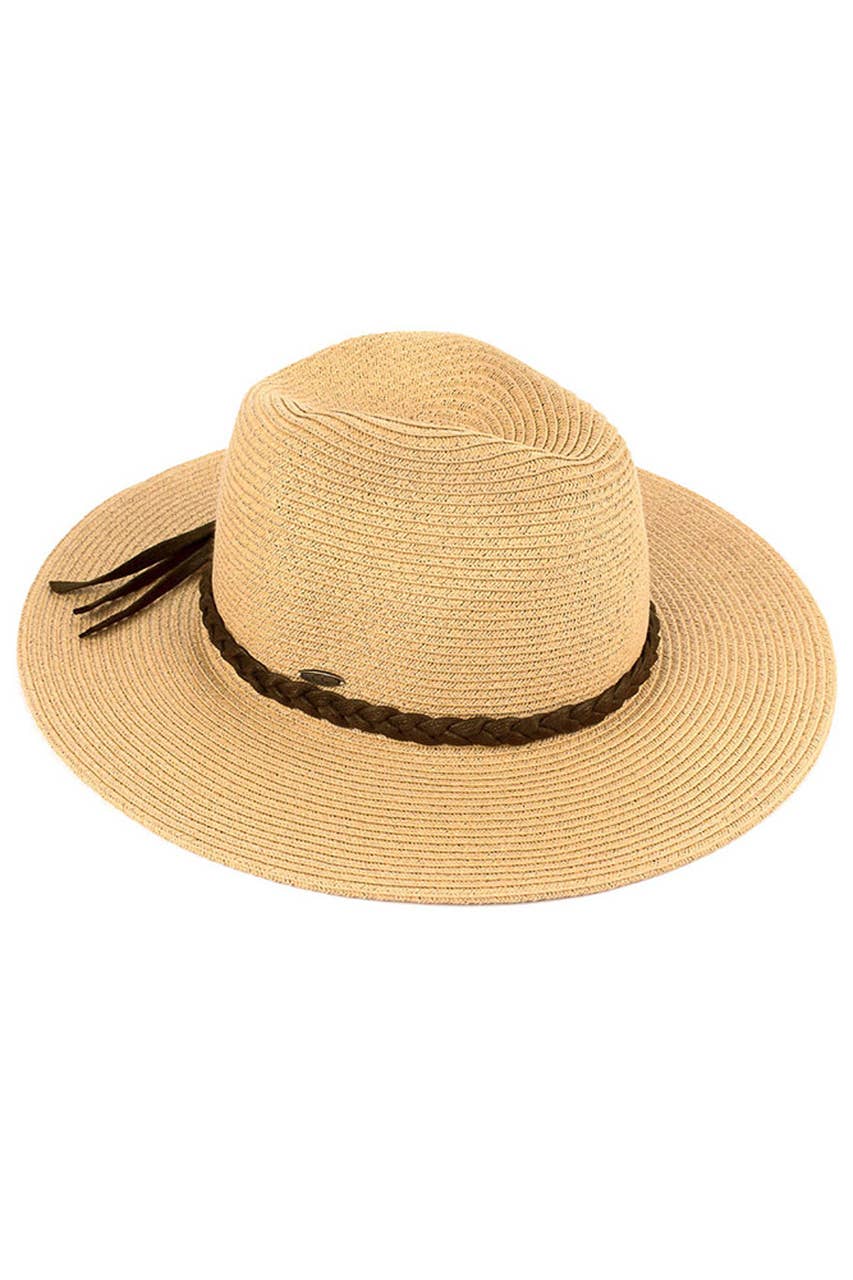 Hana - C.C Straw Panama Hat with Tied Ribbon