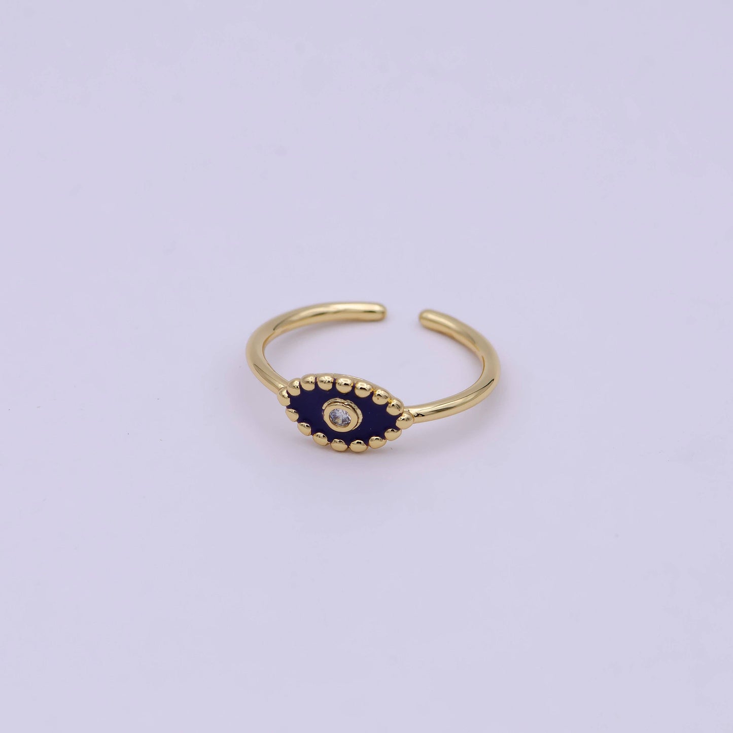 Aim Eternal - Minimalist 24K Gold Filled Beaded Evil Eye with Crystal Zirc