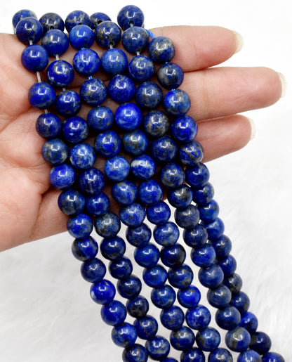 Soothing Crystals - Lapis Lazuli Round Beads, 6, 8, 10, 12 mm Mala For Beads