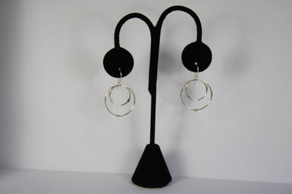 ER373 Ken’s handcrafted jewelry - Sterling Silver Circle Medium Multiple