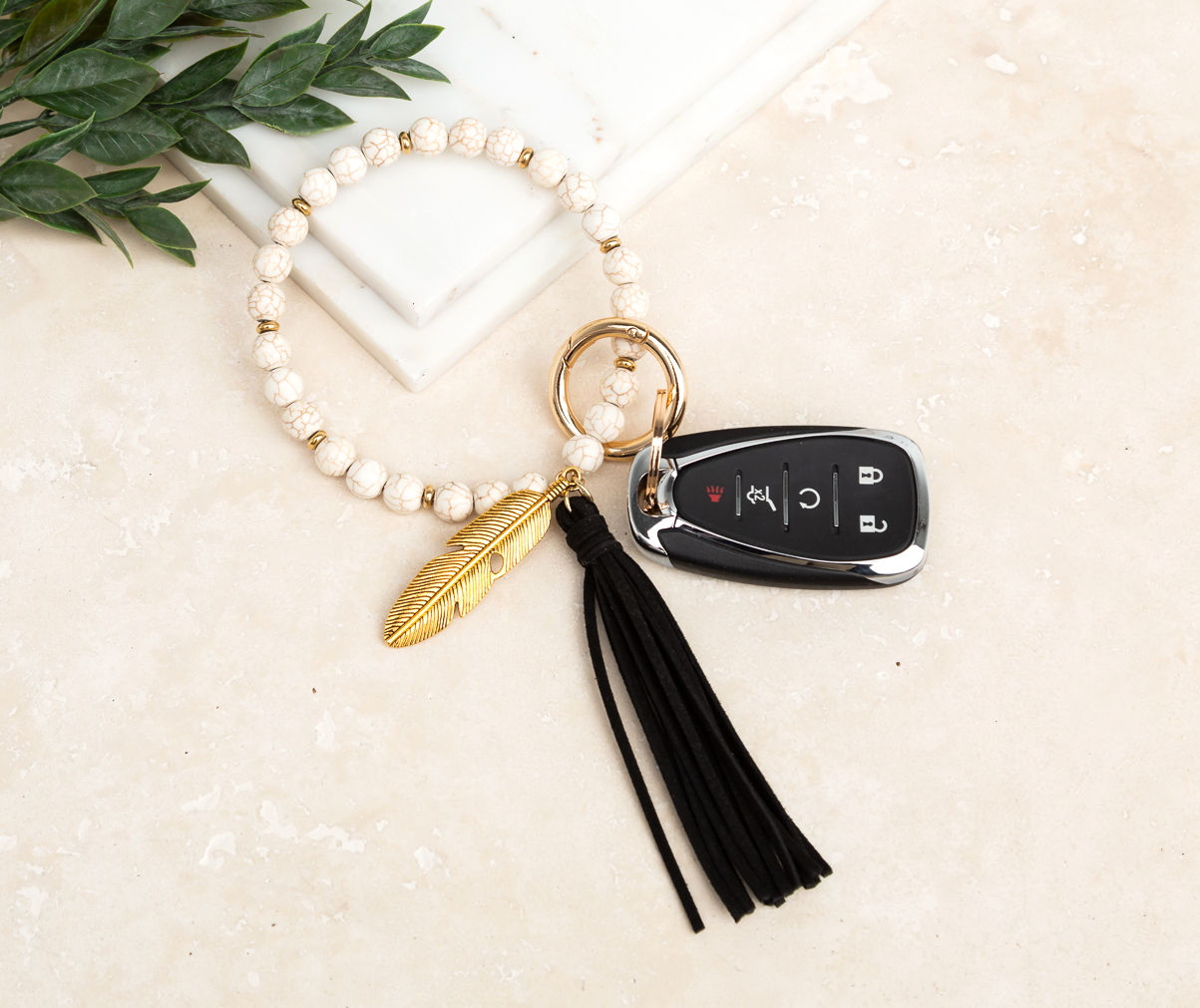 Aili's Corner - Boho Stone Key Ring Bracelet