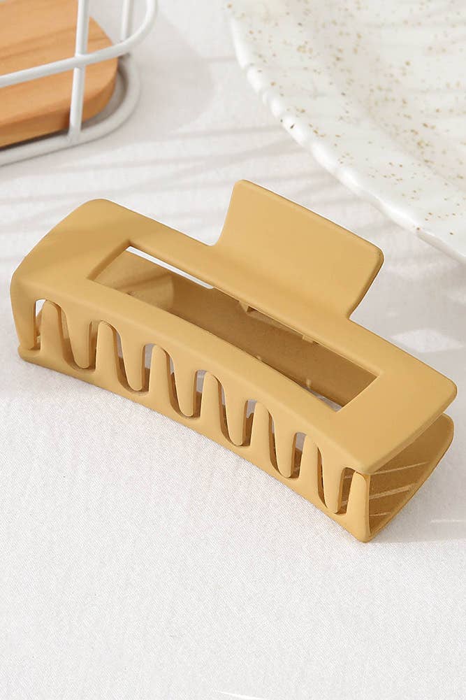 Hana - Solid Color Rectangle Shaped Hair Claw