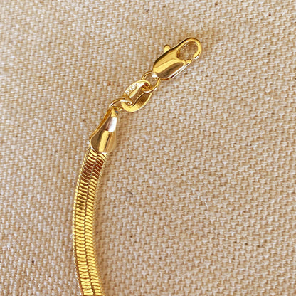 GoldFi - 18k Gold Filled 4mm Herringbone Bracelet