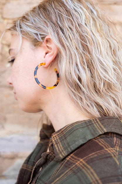 Spiffy & Splendid - Cameron Hoops - Tortoise // Earrings, Jewelry