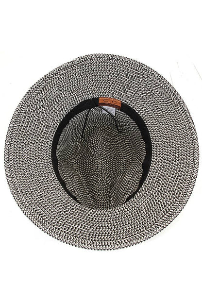 Hana - C.C Suede Band Trim Panama Sun Hat