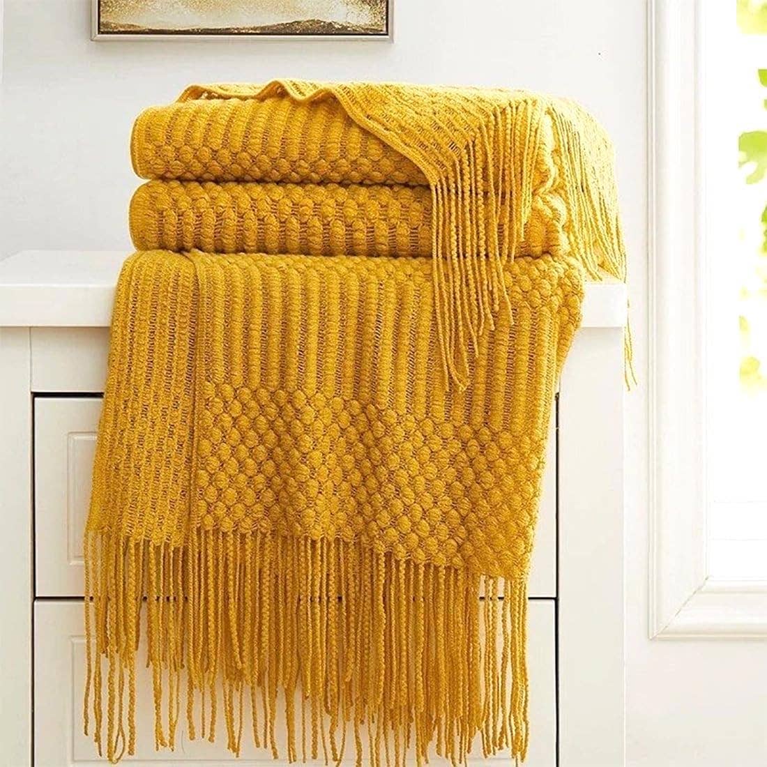 Fennco Styles - Waffle Stripe 50x60 Inch Throw Blanket