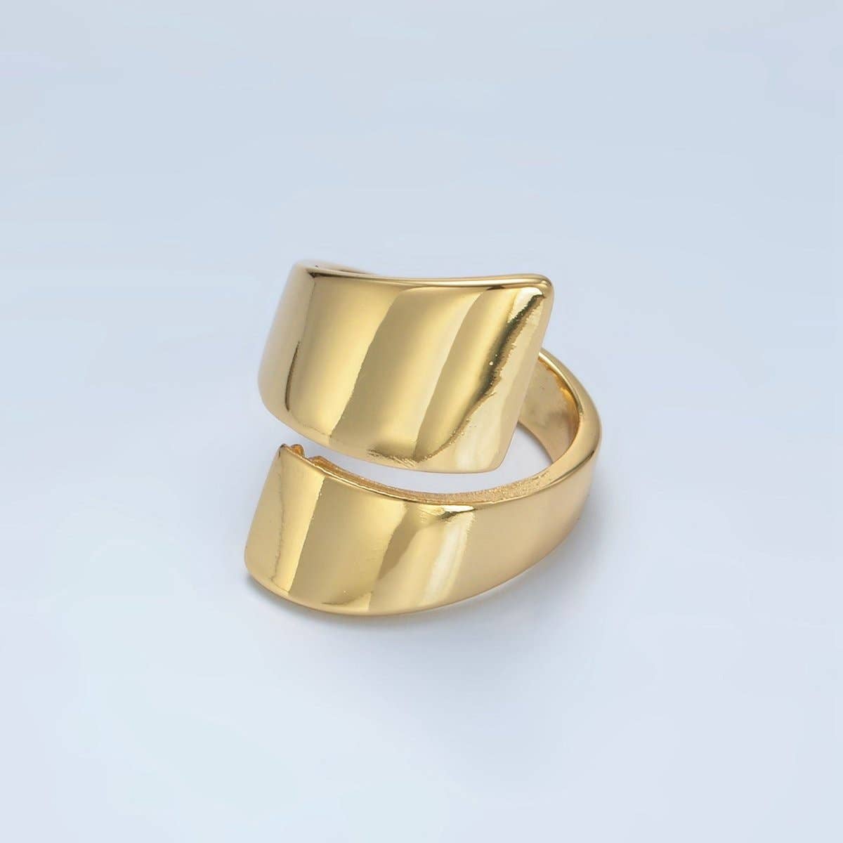 Aim Eternal - 24K Gold Filled Minimalist Double Band Signet Wrap Ring | O1404