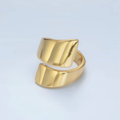 Aim Eternal - 24K Gold Filled Minimalist Double Band Signet Wrap Ring | O1404