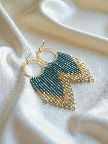 Mountain Sun Creations - Glimmer - Elegant Monochromatic Fringe Earrings