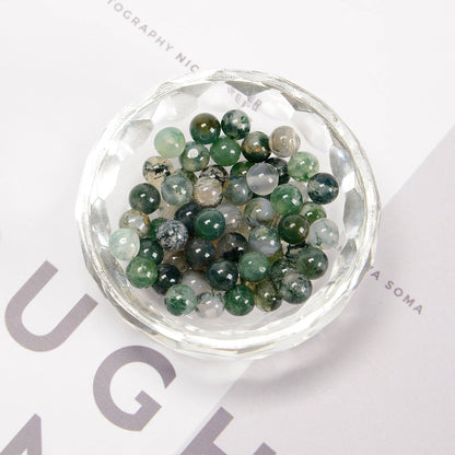 CRCBEADS - Green Moss Agate Smooth Round Beads 4mm 6mm 8mm 10mm Approx 15.5" Strand