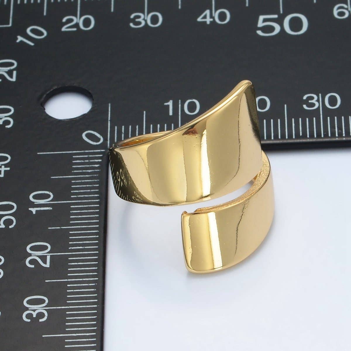 Aim Eternal - 24K Gold Filled Minimalist Double Band Signet Wrap Ring | O1404