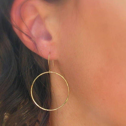 Sela+Sage - Hammered Open Circle Earrings, Large
