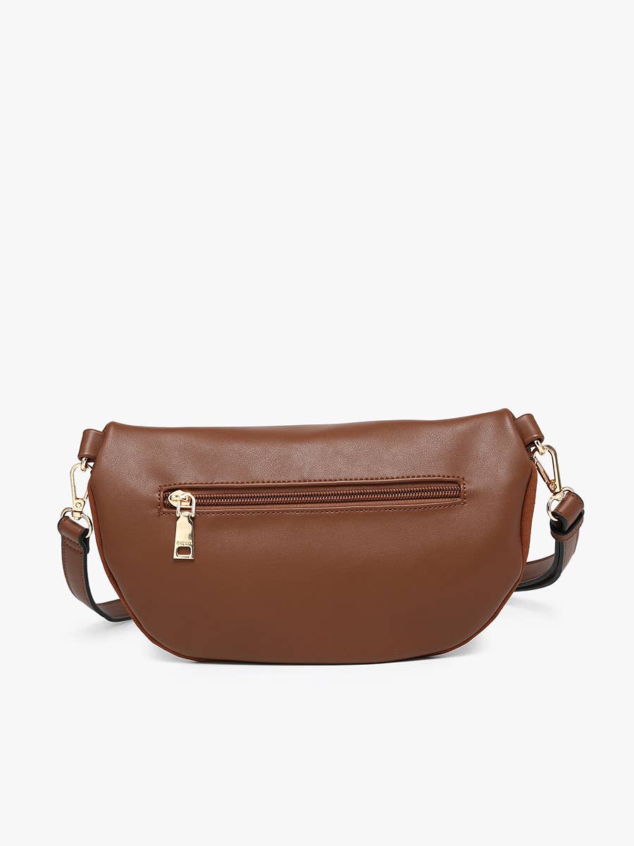 Jen & Co. - Regina Faux Suede Sling Bag w/ Vegan Leather Trim | M2882