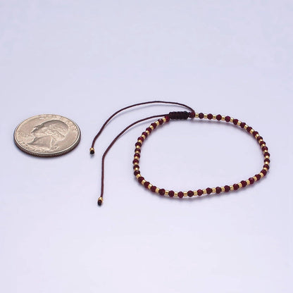 Aim Eternal - 14K Gold Filled Garnet Multifaceted Red Rope Adjustable Friendship Bracelet | WA-2016 ~ WA-2164