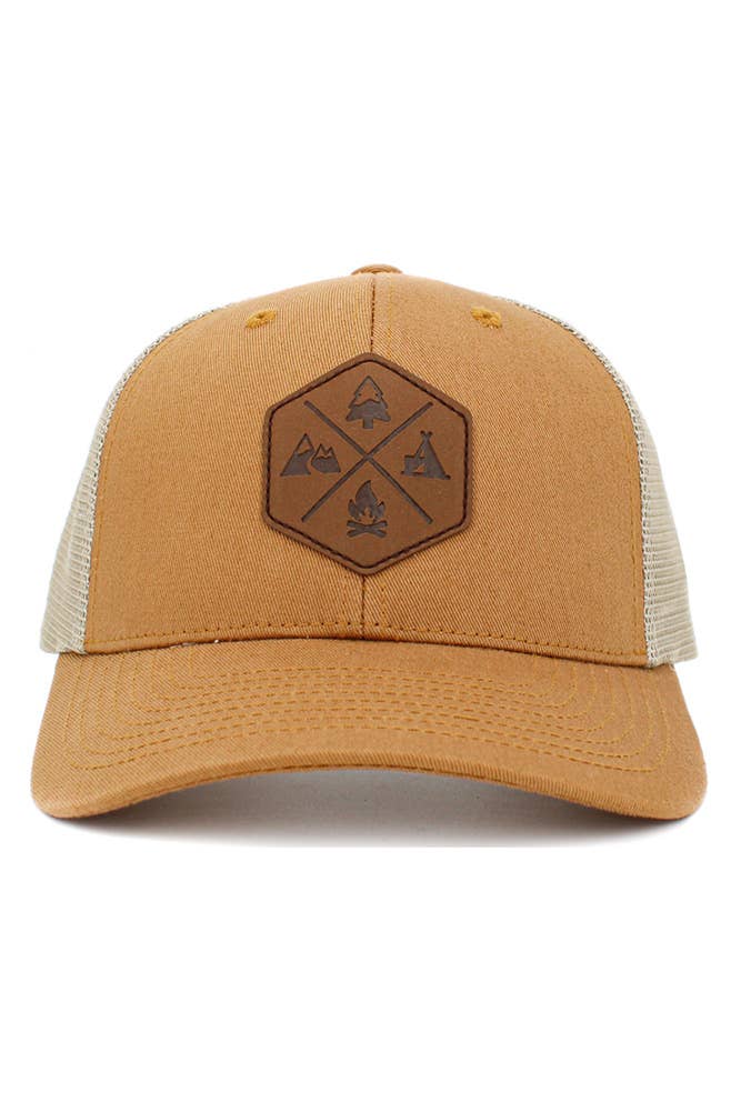 Hana - Outdoor PU patch mesh baseball cap