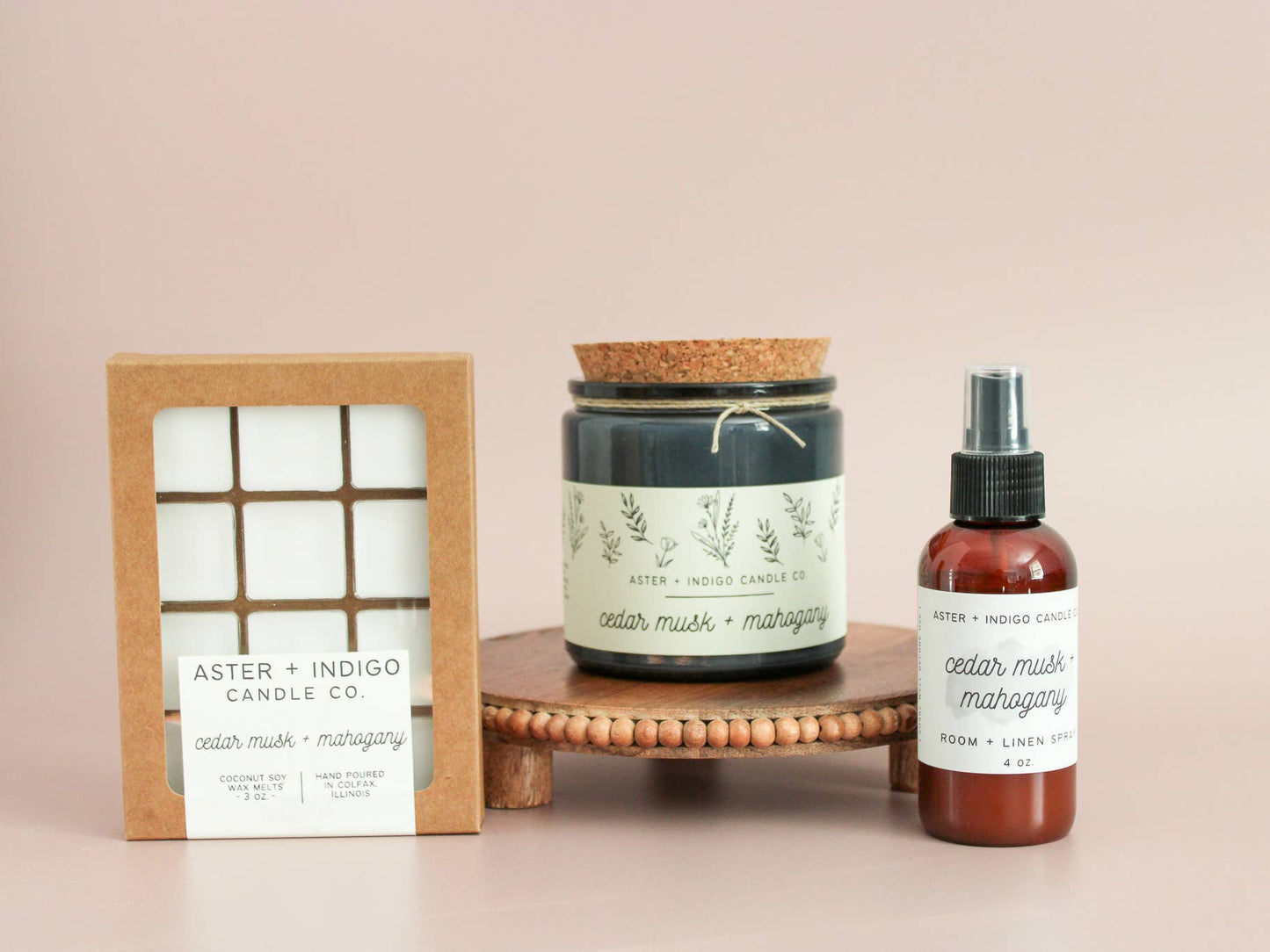 Aster + Indigo Candle Co. - Cedar Musk + Mahogany | Soy Candle