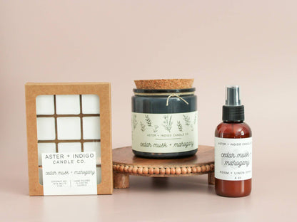 Aster + Indigo Candle Co. - Cedar Musk + Mahogany | Soy Candle