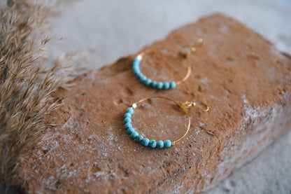 Cecelia Designs Jewelry - Gemstone and Gold Plated Hoop Earrings