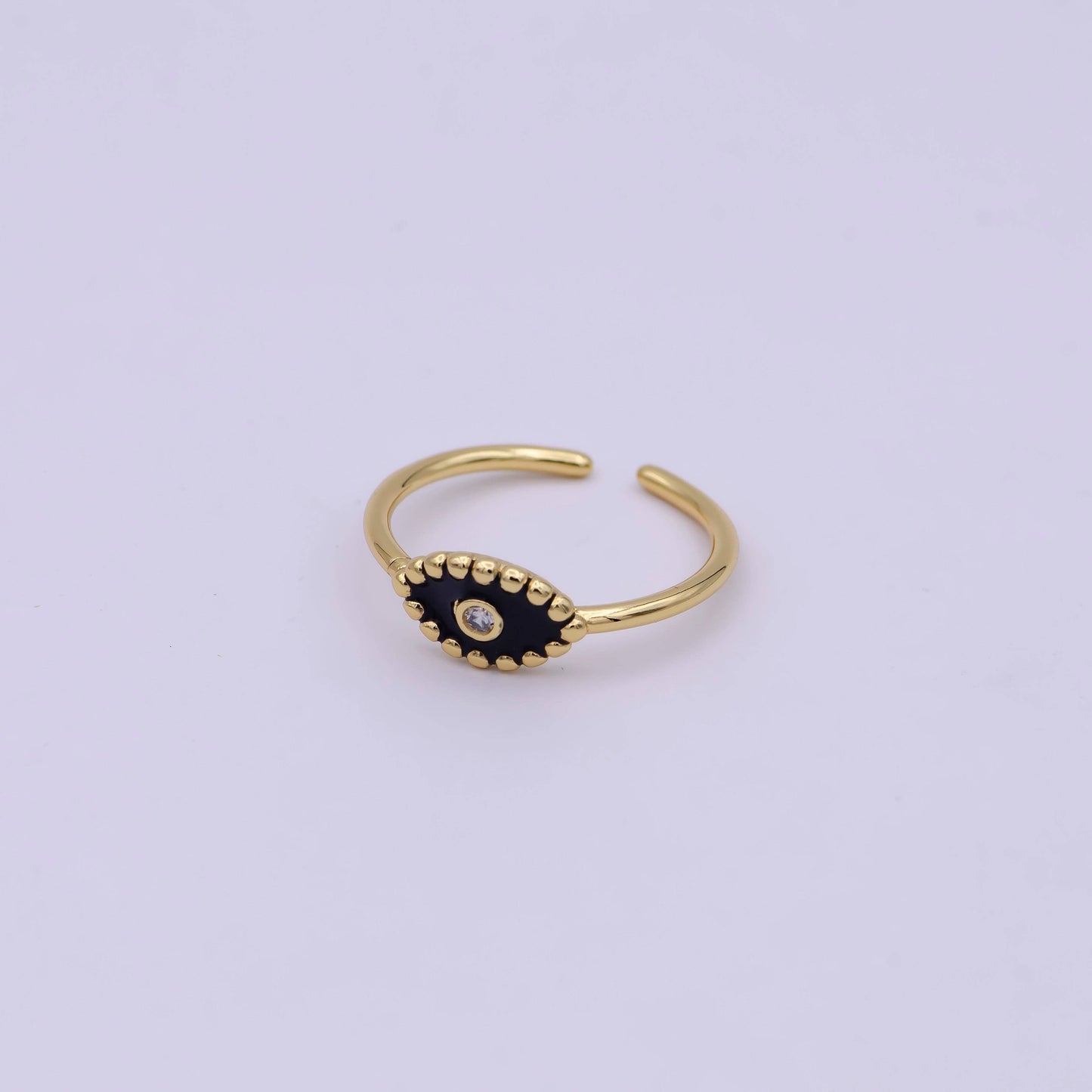 Aim Eternal - Minimalist 24K Gold Filled Beaded Evil Eye with Crystal Zirc