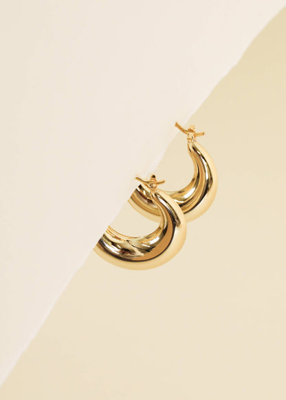 JaxKelly - Gold Hoop - Sculptural Wide - Earrings