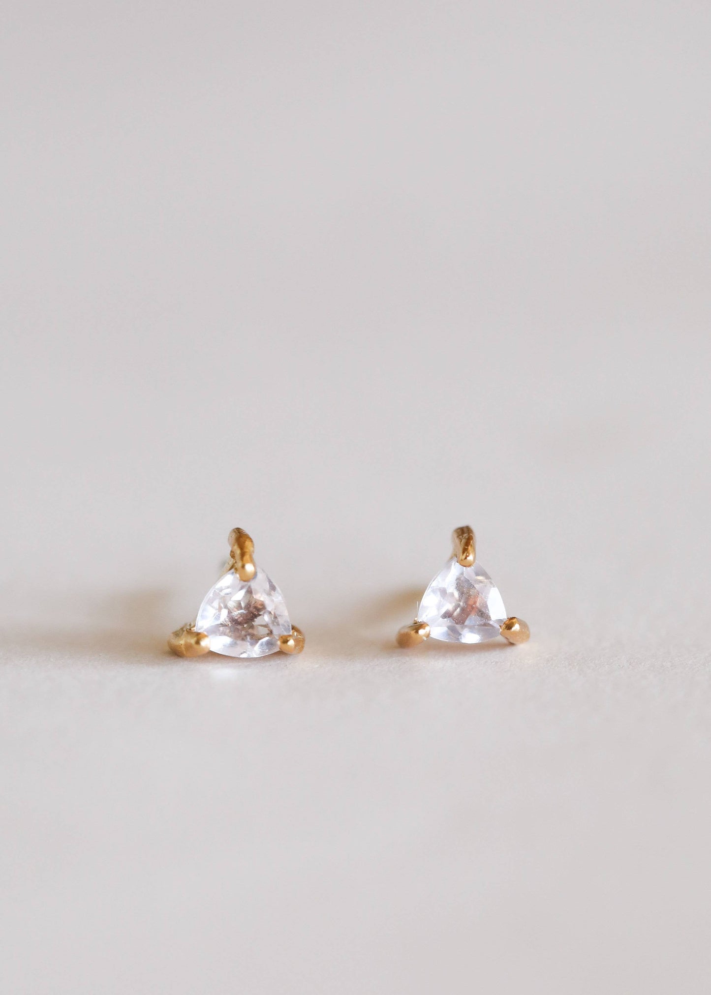 JaxKelly - Mini Energy Gem - Rose Quartz - Gold Earrings