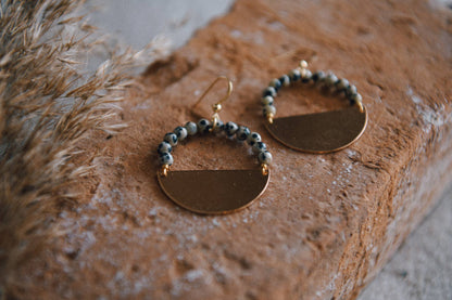 Cecelia Designs Jewelry - Stella Beaded Half Moon Hoop Earrings