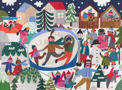 Puzzlefolk - Snow Happy 1,000 Piece Winter Holiday Puzzle